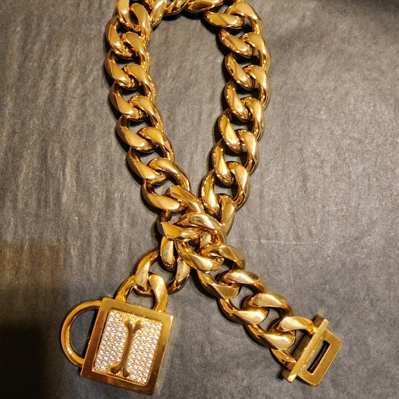 NIB 24kt GP 19" Dog Collar with Beautiful Swarovski Crystals. - Picture 3 of 4